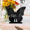 Set of 2 Clear Acrylic Butterfly Table Number Stands Table Place Cards for Parties Gatherings Wedding DIY Table Setting