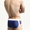 Heren Laag Uitgesneden Zwembroek Nylon Mesh Paneel Sneldrogend Elastische Contour Zakje Sexy Kleurblok Zwemkleding Voor Mannen