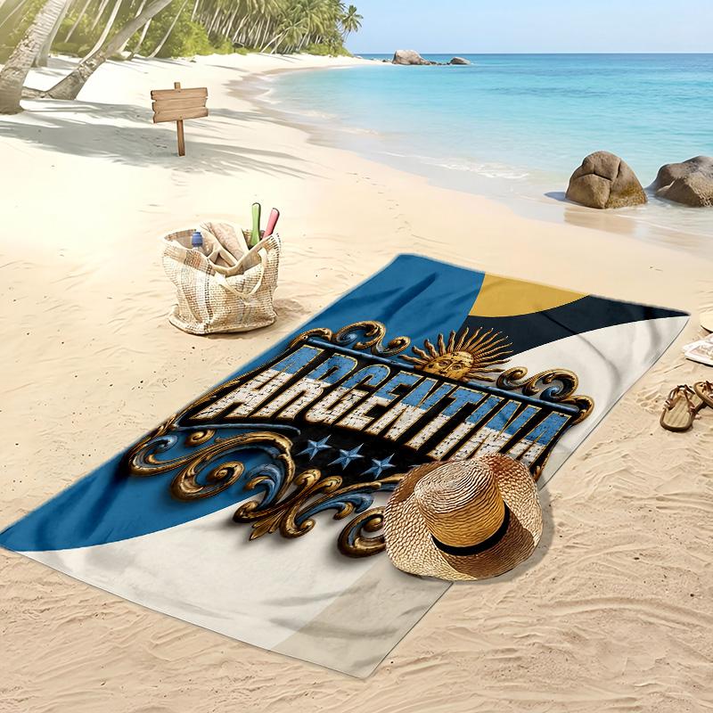 Asciugamano da Spiaggia Stampa Calcio Argentina Asciugatura Rapida Super Assorbente Morbido Asciugamano da Bagno per Nuoto Spiaggia Viaggio Souvenir Regalo per Fan