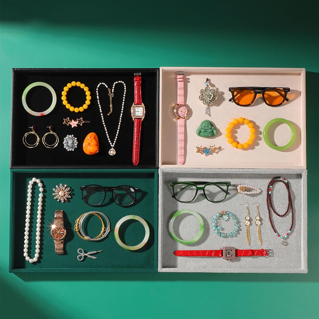 Anti-corrosion Velvet Cloth Made Jewelry Display Tray For Bracelets Rings And Necklaces Pedants Grey