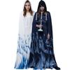 Halloween, Cape Dress Vampire Bride Reaper Witch Robe Print Horror Skull Costume Woman
