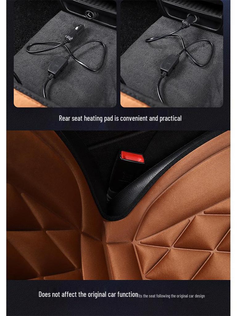 12V Heated Car Seat Cushion with Backrest - Warm Seat Cover for Autumn and Winter