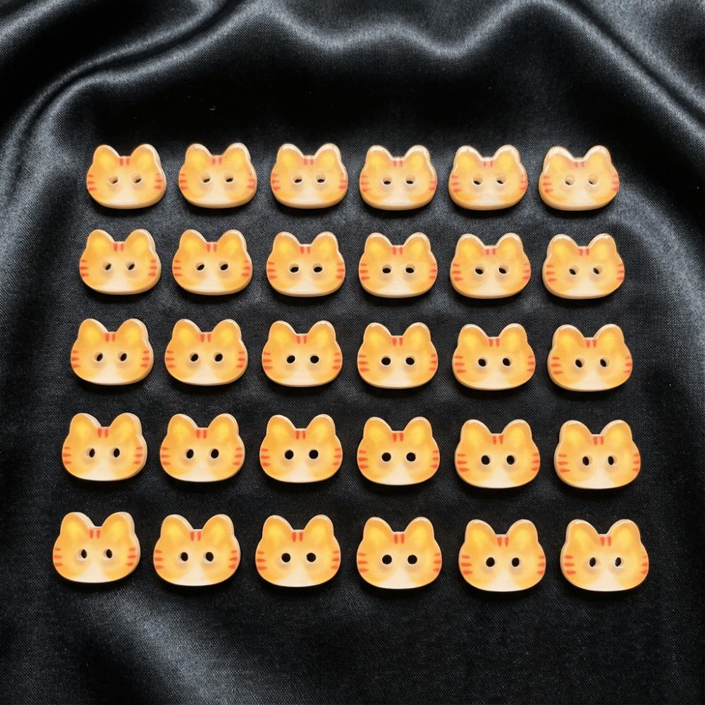 30pcs 12mm Kitty Buttons Cute Ginger Cat Buttons Grey Cat Calico Cat Buttons Cardigan Sweater