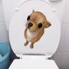 Cute Dog Toilet Seat Stickers Self-adhesive Animal Stickers Toilet Bathroom Decoration Water-proof Decal