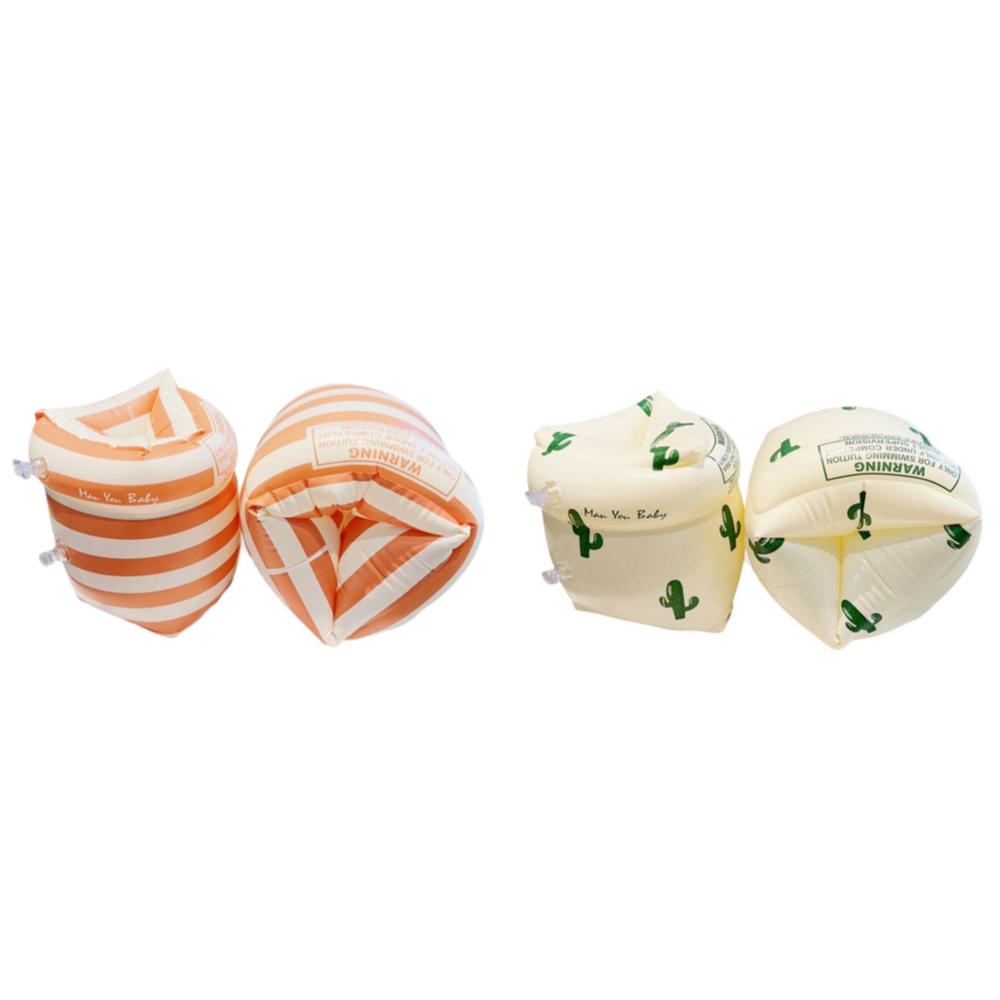 1 Paar Poolboje Schwimmbinden Doppel-Luftkammer Aufblasbare Schwimmbad-Armschwimmer PVC Bedruckt Erwachsene Kinder Schwimmzubehör