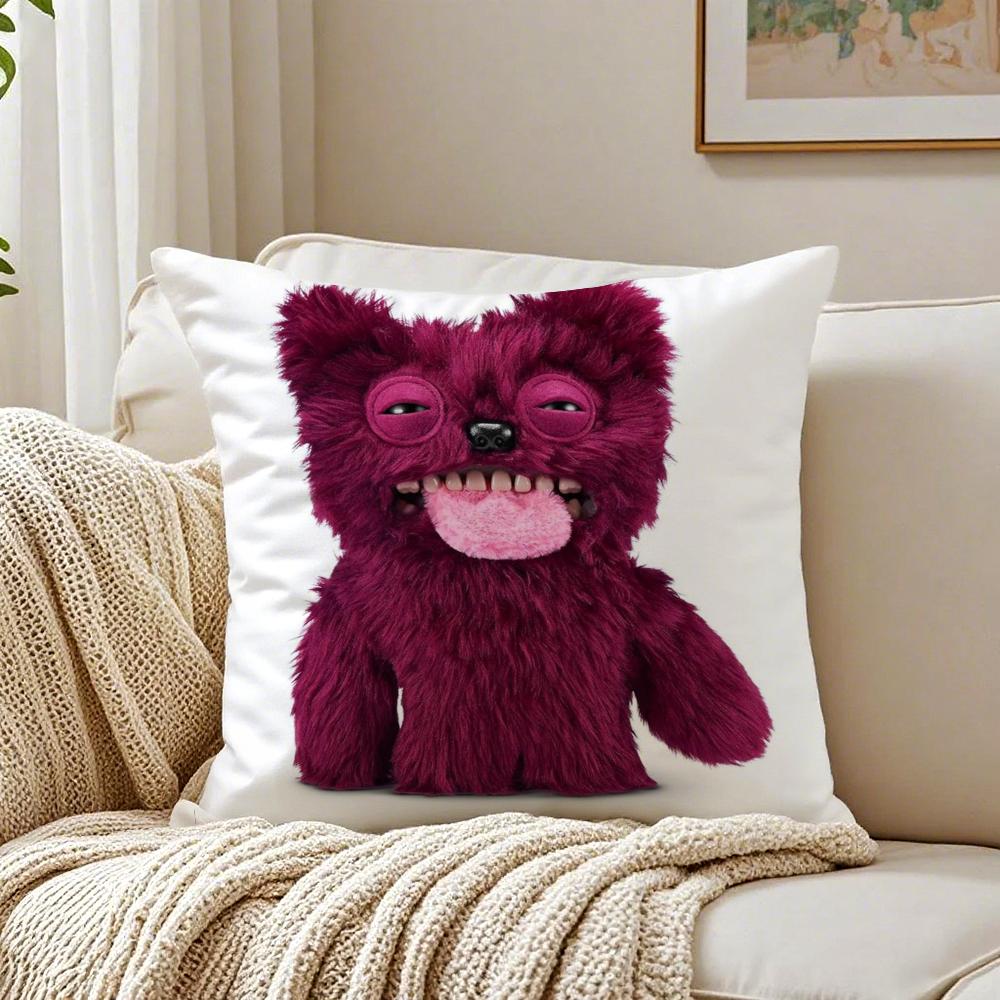 Weird Unique Toy FFuggler DDolls Cushion Cover Linen Pillowcase Soft for Sofa Bed Home Room Decor