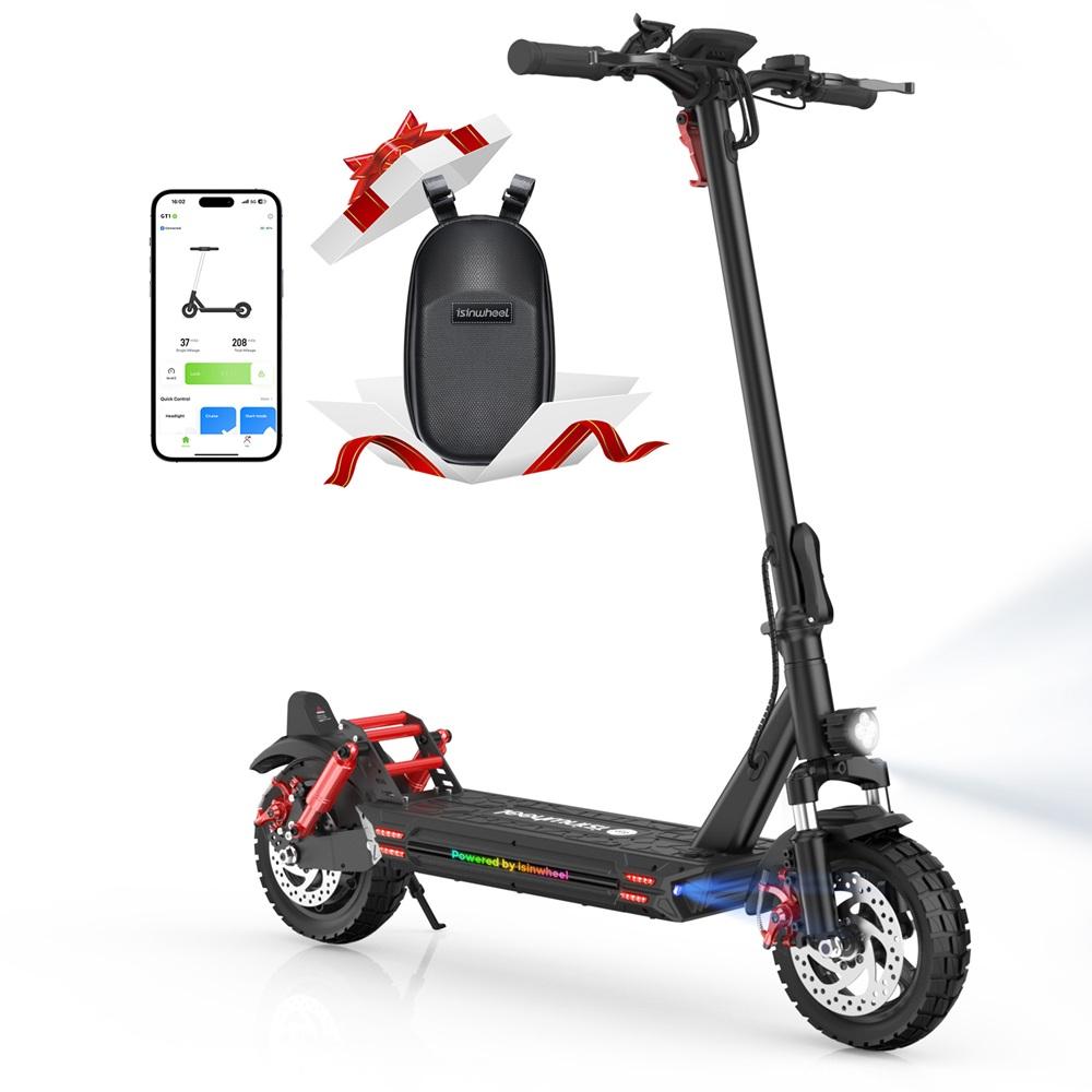 Elektrická koloběžka isinwheel GT1 - Motor 800W, Dojezd 45 km, 10" Terénní Pneumatiky s Dvojitým Odpružením & LCD Displejem