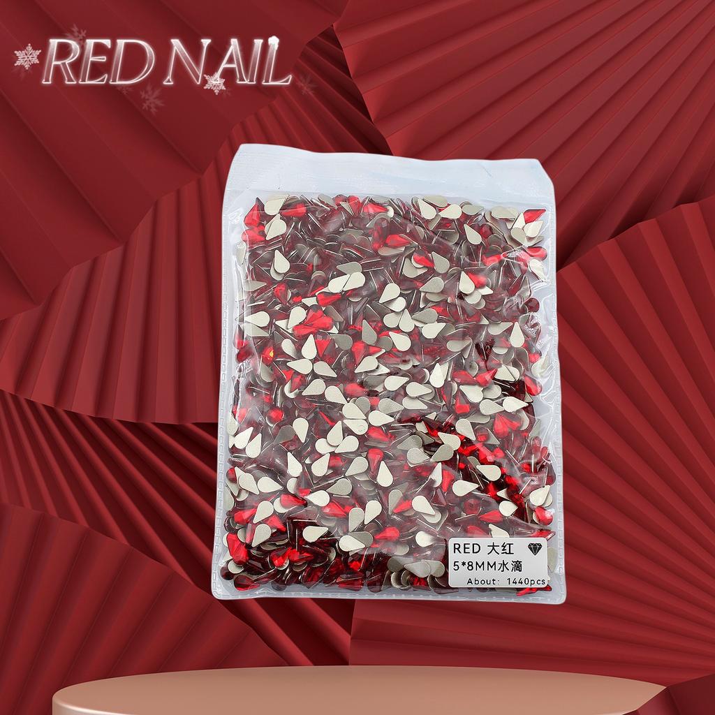 Pachet întreg de Crăciun de Anul Nou, mic, mare, roșu, fund plat, formă specială, diamant, artă pentru unghii, ornament pentru unghii, diamant roșu în formă specială
