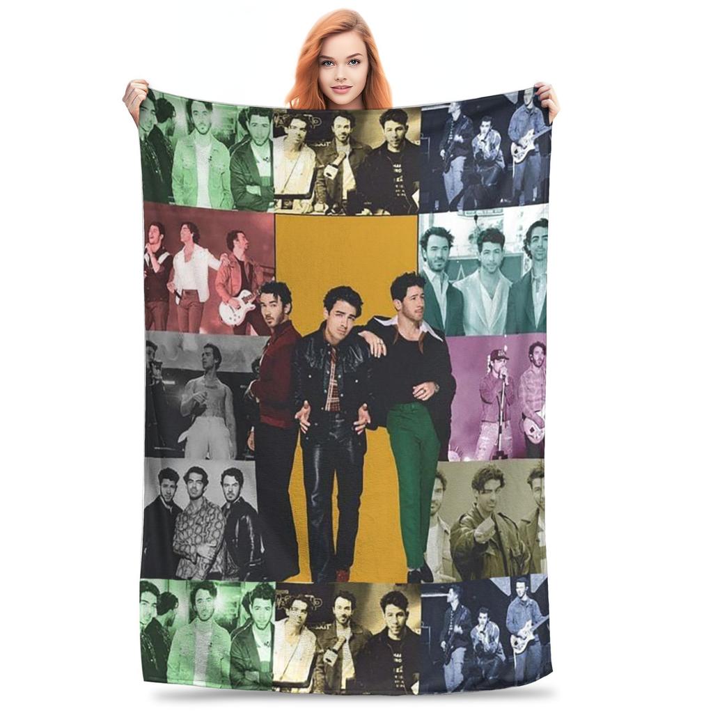 Vintage The Eras Tour 2023 Jonas Brothers JB The Album Blanket Flannel Sofa Throw Blanket for Bedroom Travel Throws Bedspread
