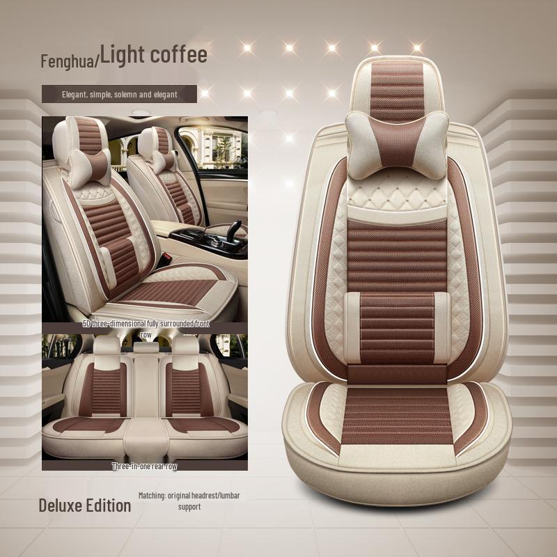 BAIC Changhe A6 2019 Luxury Linen Car Seat Cushion - Four Seasons Universal, Full Surround Cover