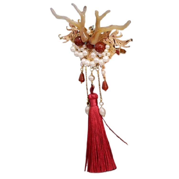 Girl Loong Horn Hair Clip for Chinese Hanfu Girl Kids Hair Clip Schoolgirls