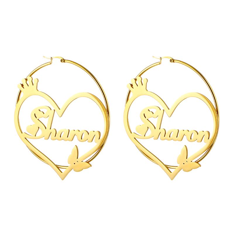 Custom Name Earrings Stainless Steel Personalized Hoop Earrings Fashionable and Exquisite Daily Party Wear Women's Jewelry