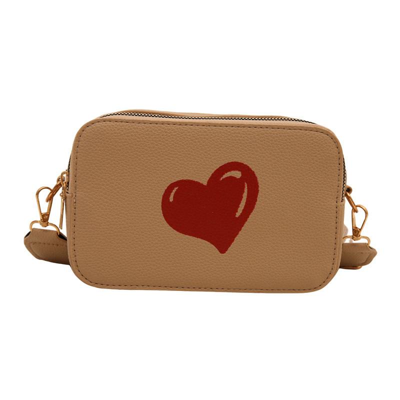 Chic Heart Print Small Square Bag For Women In Stylish Urban Minimalist Design