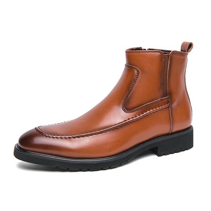 FashionHigh End Brand Men's Chelsea Boots Pointed High Top Shoes Men's Banquet Dress Boots Winter Ankle Boots Groom's Wedding Shoes