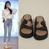 Popular Cool Slippers Women's Summer Outer Wear Design Sense Niche 2025 New Thick-soled Sandals Drag Soft-soled Women's Slippers