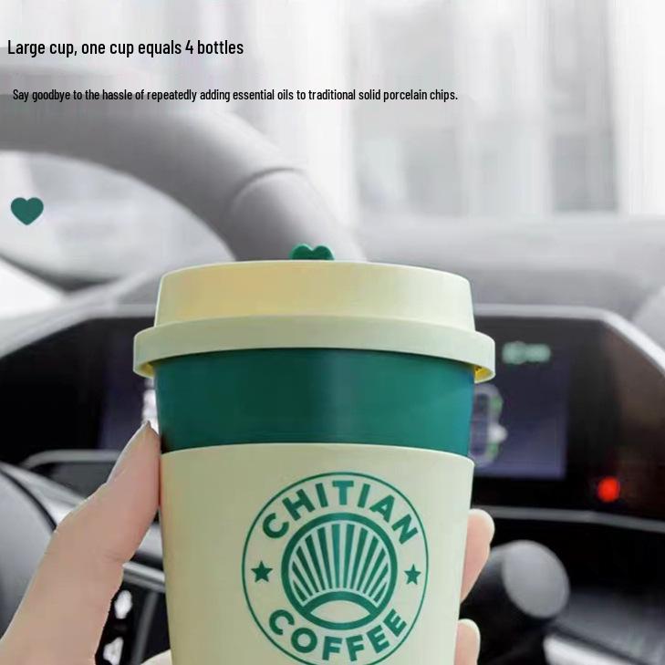 Chida Coffee Cup Air Freshener: Long-lasting, Light Scent, Odor Remover, Decorative for Home & Car Dual Use.