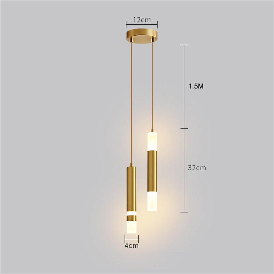 NEW Acrylic Bedroom Bedside LED Pendant Lamps Black Golden Long line hanging Light Island Bar Counter Shop Kitchen Pendant Light