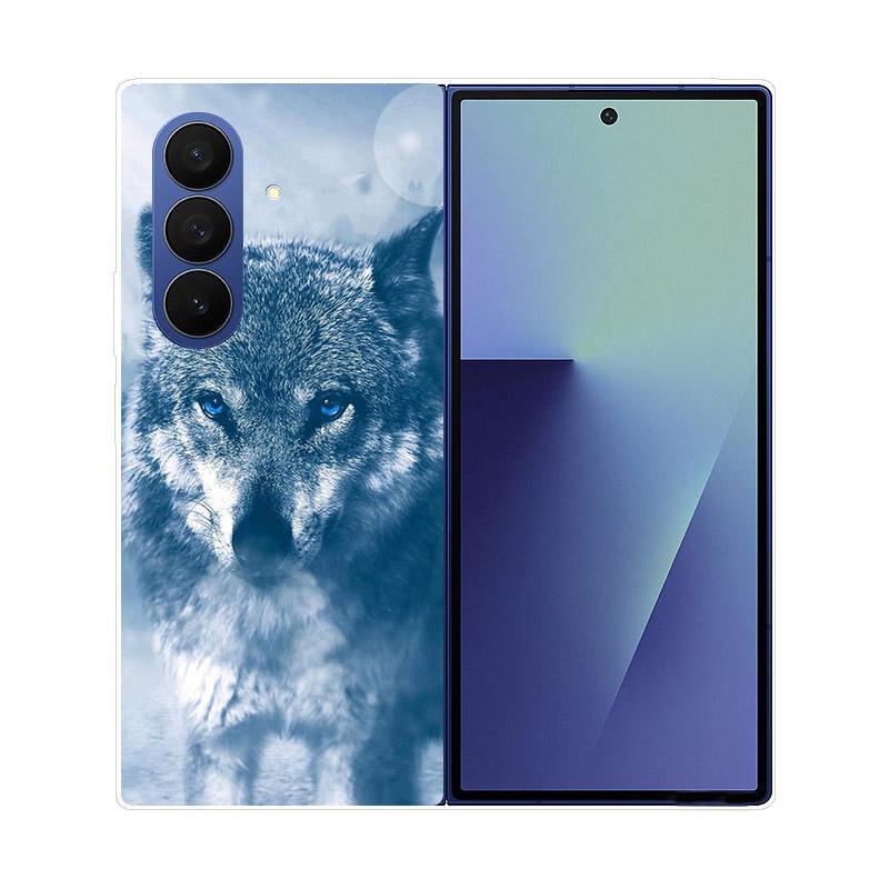 Luxury Transparent Hard PC Folding Phone Case For Samsung Galaxy Z Fold 7 6 5 4 ZFold 3 Fold7 Cases Fashion Painting Clear Cover