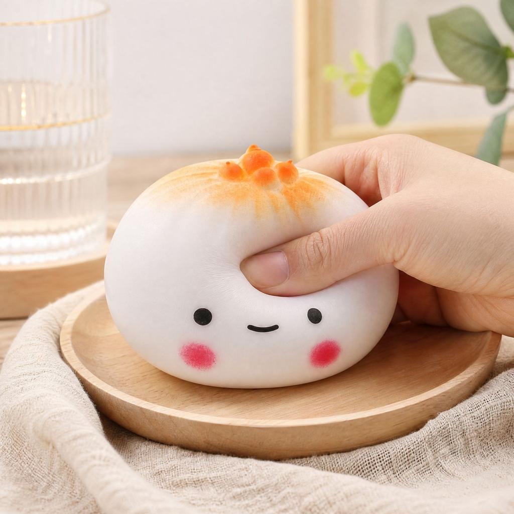Cute Bun Shaped Toy with Soft Sensory for Kids and Adults