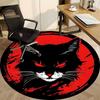 1pcBlack Cat Moon Office Round Area Rug, Indoor Mat Suitable ForOffice, Under Office Chairs Bedroom Living Room Home Decor, Room Deco 046