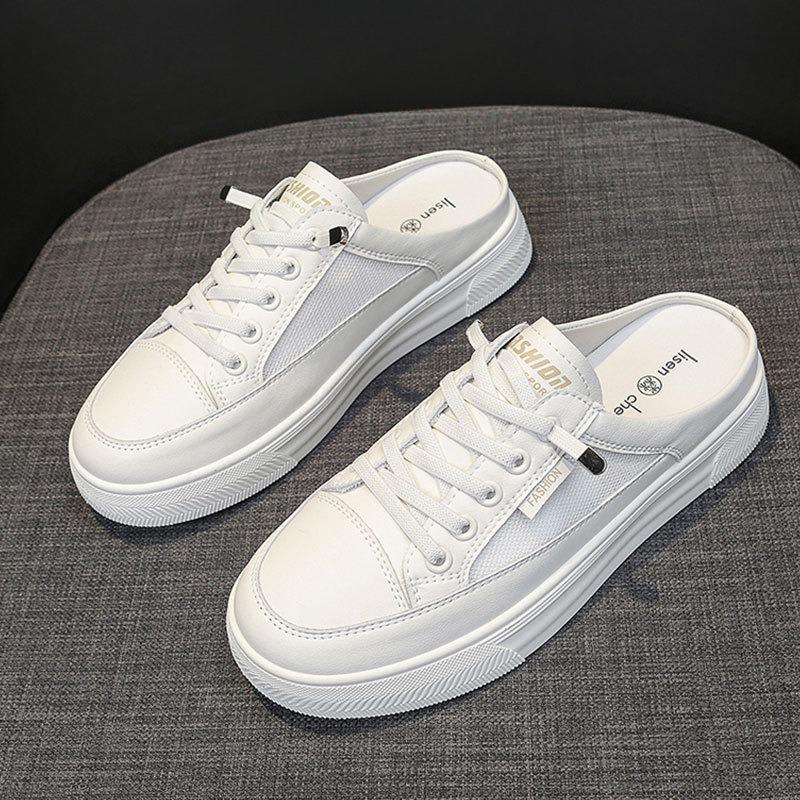 Nowe oddychające buty bez pięty, z płaskim zakryciem palców i pół-kapciem