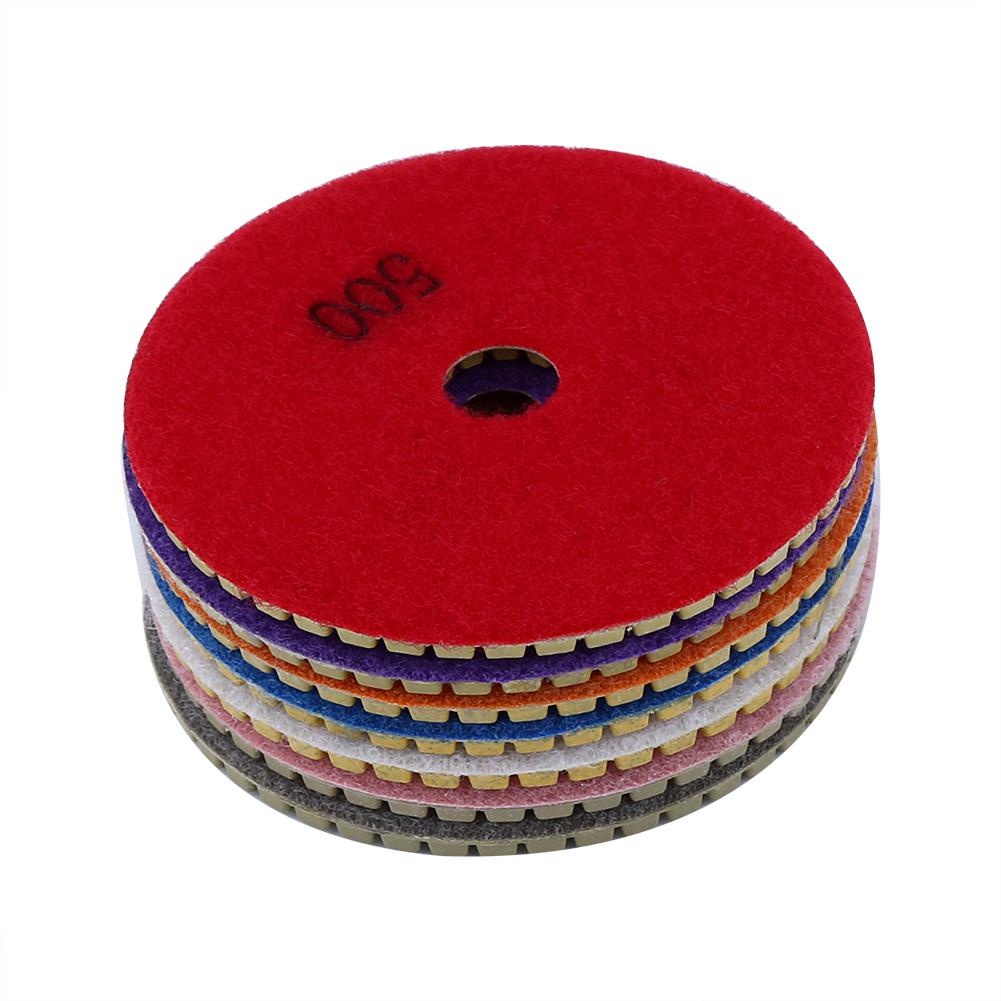 7pcs 100mm Wet Diamond Polishing Pads Disc  for Granite Marble Concret 4inch