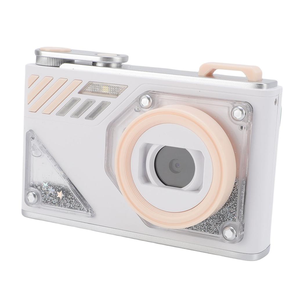 Digital Camera 1080P HD 48MP 8X Zoom Front Rear 2 Lens Portable Small Auto Focus for Students White
