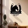 Custom Metal Wall Art Horseshoe Decor Personalized Family Name Sign Home Office Indoor Outdoor
