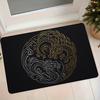 Tai Chi Double Dragon Black Golden Flannel Mat Home Entrance Door Hallway Anti-Slip Foot Mat Bathroom Door Absorbent Carpet