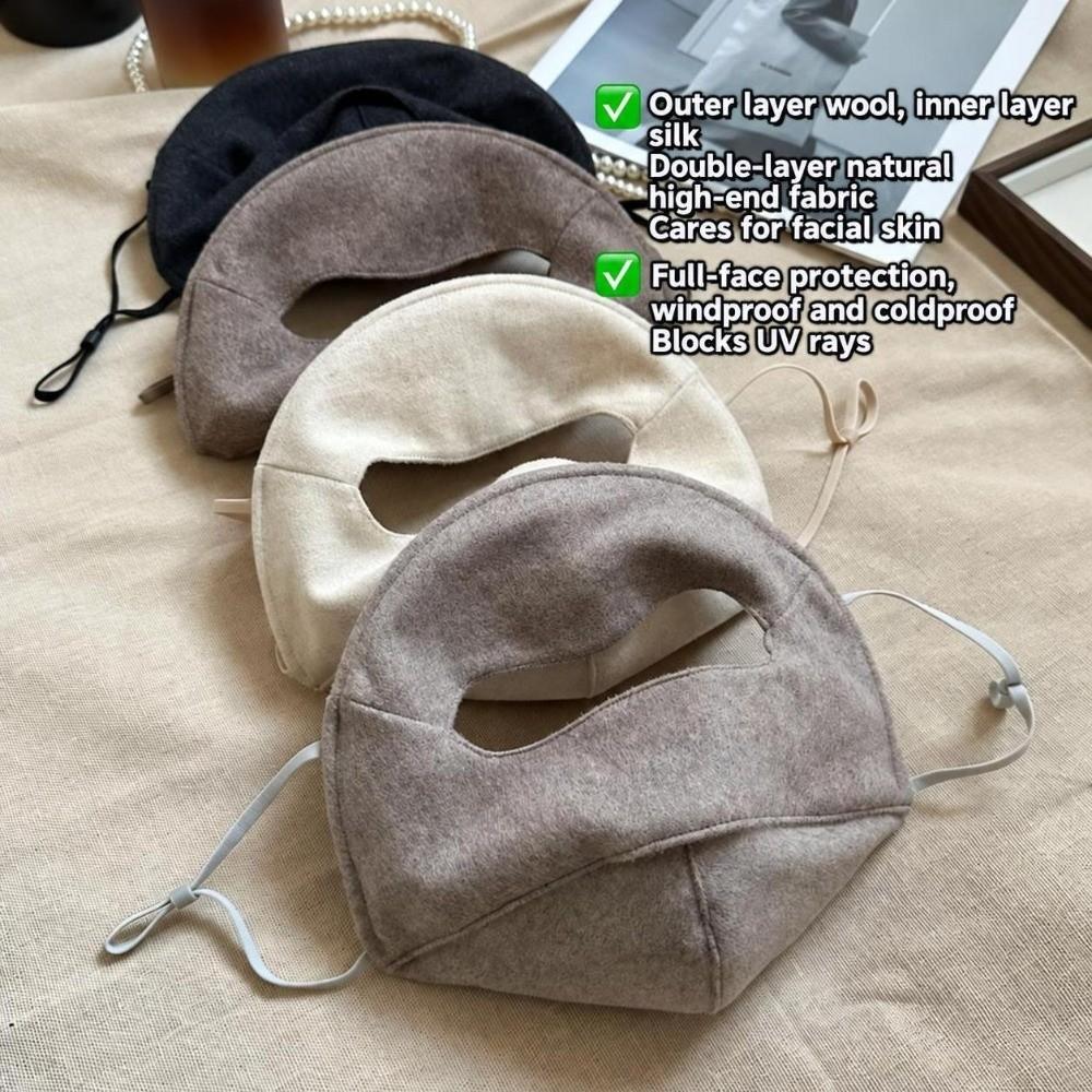 Inner Layer Silk Full Face Cover Windproof Warm Face Shield Winter Face Mask Outdoor Cycling
