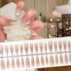 Blush Almond Cat Eye Nails - High-End Gilded Nude Versatile Nail Patches