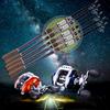 Casting Fishing Rod and Reel Carbon 1.8M-2.7M Telescopic Fishing Rod with 11BB Baitcasting Reel Kits