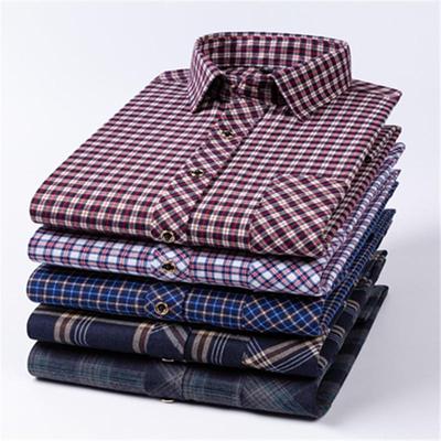 Nuove Camicie alla Moda da Uomo a Manica Lunga Primavera Autunno Morbide Vestibilità Regolare Spazzolato Tasca Singola a Quadri Comfort Casual Camicia a Quadri