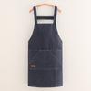 New Thicken Kitchen Aprons Multi-pocket Antifouling Chef Work Apron Canvas Breathable Barista Apron Kitchen