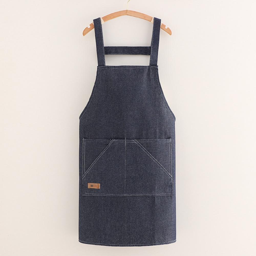 New Thicken Kitchen Aprons Multi-pocket Antifouling Chef Work Apron Canvas Breathable Barista Apron Kitchen