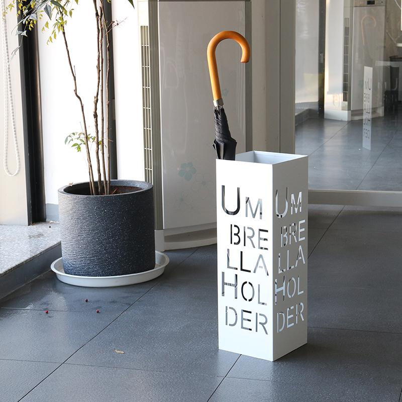 Stylish Wrought Iron Umbrella Stand – Creative Letter Design for Office Foyer Home Decor