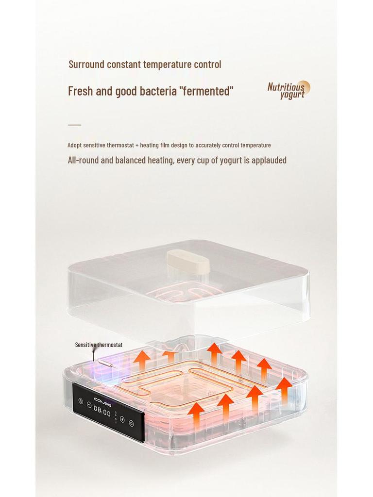 Couss Large Capacity Automatic Yogurt & Fermentation Maker – 9 Cup, Ideal for Bread and Rice Wine