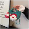 Neue 2025 Mode Cartoon Schultertaschen Weihnachten Handgemachte Garn Gehäkelte Handtasche Kreative Weihnachtsmann Schneemann Kürbis Form Handy Umhängetasche