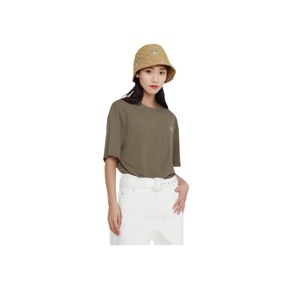 Li Ning Vital Series Loose Fit Solid Color Round Neck Short Sleeve T-Shirt Unisex Tops Chocolate-Brown AHSU925-1