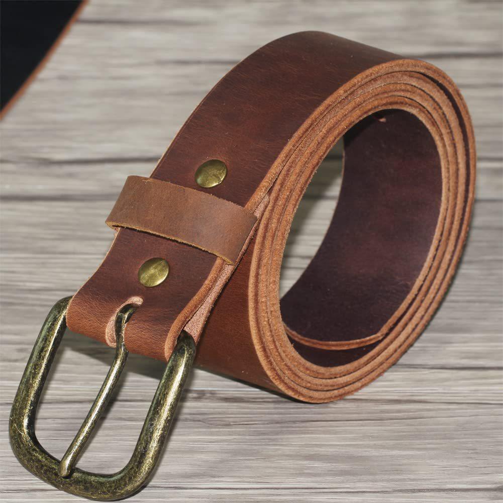 Belt Old Rough Wind Full Grain First Layer Cowhide Men'S Genuine Leather Belt