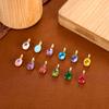 CARLIDANA Good Quality Long Lasting Color Retention Stainless Steel Gold-Plated Colorful Inlaid Transparent Zircon Pendant Charm