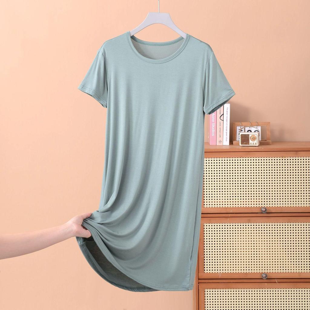 Damen L-8XL Nachtwäsche Nachthemden Lässiges Kurzarm Nachthemd Große Größen Sommer Nachthemd Damen Schlafbekleidung Hemd