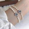 Fashion Mercury Bracelet Luxury Blue Crystal Pearl Bracelet for Women Girl Design Bead Korean Jewelry Charm BraceletGift
