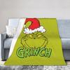 Christmas-S-Green-S-Grinch Blanket Fleece Textile Decor  Portable Warm Throw Blanket for Home Office Rug Piece