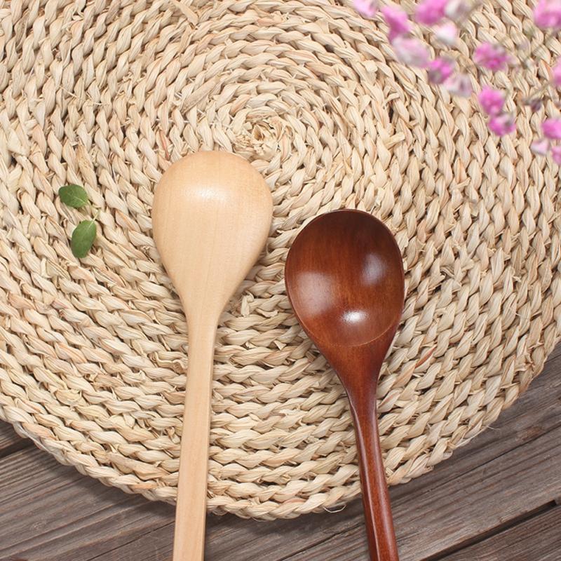 32cm Japanese-Style Wooden Spoon Kitchen Cooking Utensil Tool Soup Teaspoon Catering For Kitchen Long Handled Wooden Spoons