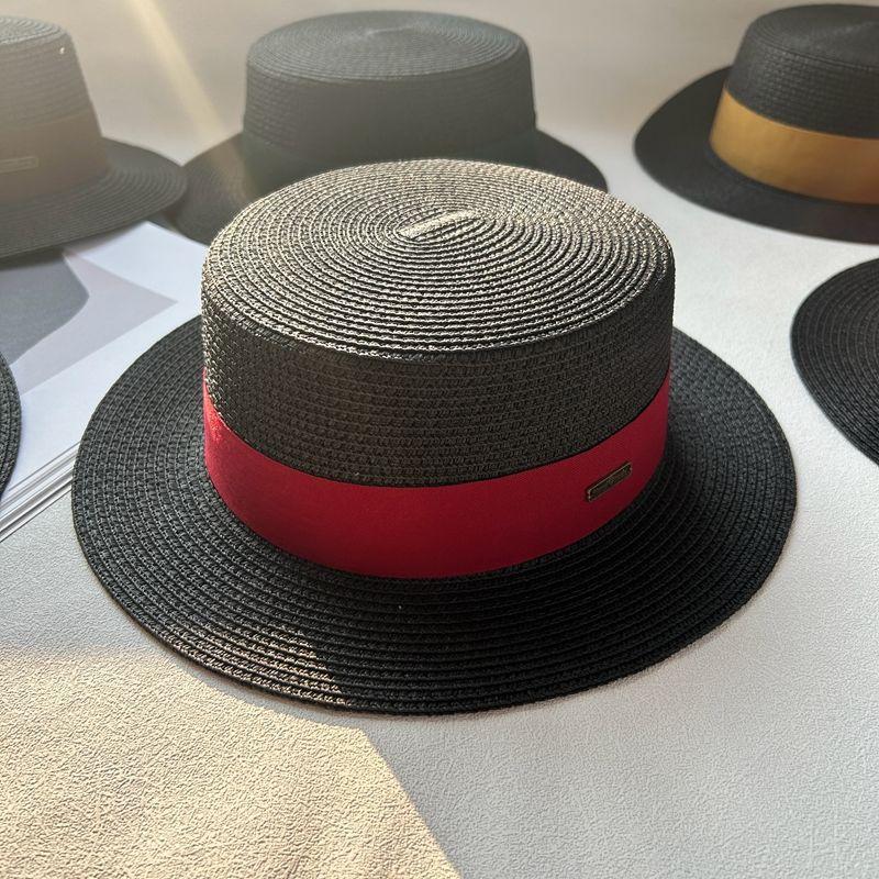 New Hat Women's Spring and Summer Flat Top Top Hat Adjustable French British Sunshade Sunscreen Travel Versatile Seaside