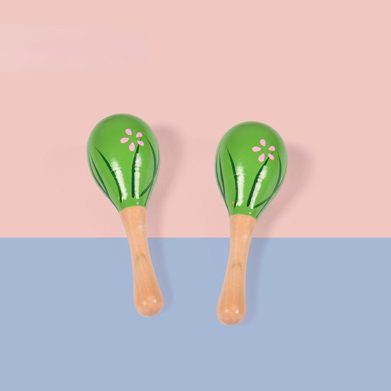 Baby Wooden Sand Hammer Bell Kindergarten Infant Early Education Music Percussion Instrument Grasping Training Sandball Toy