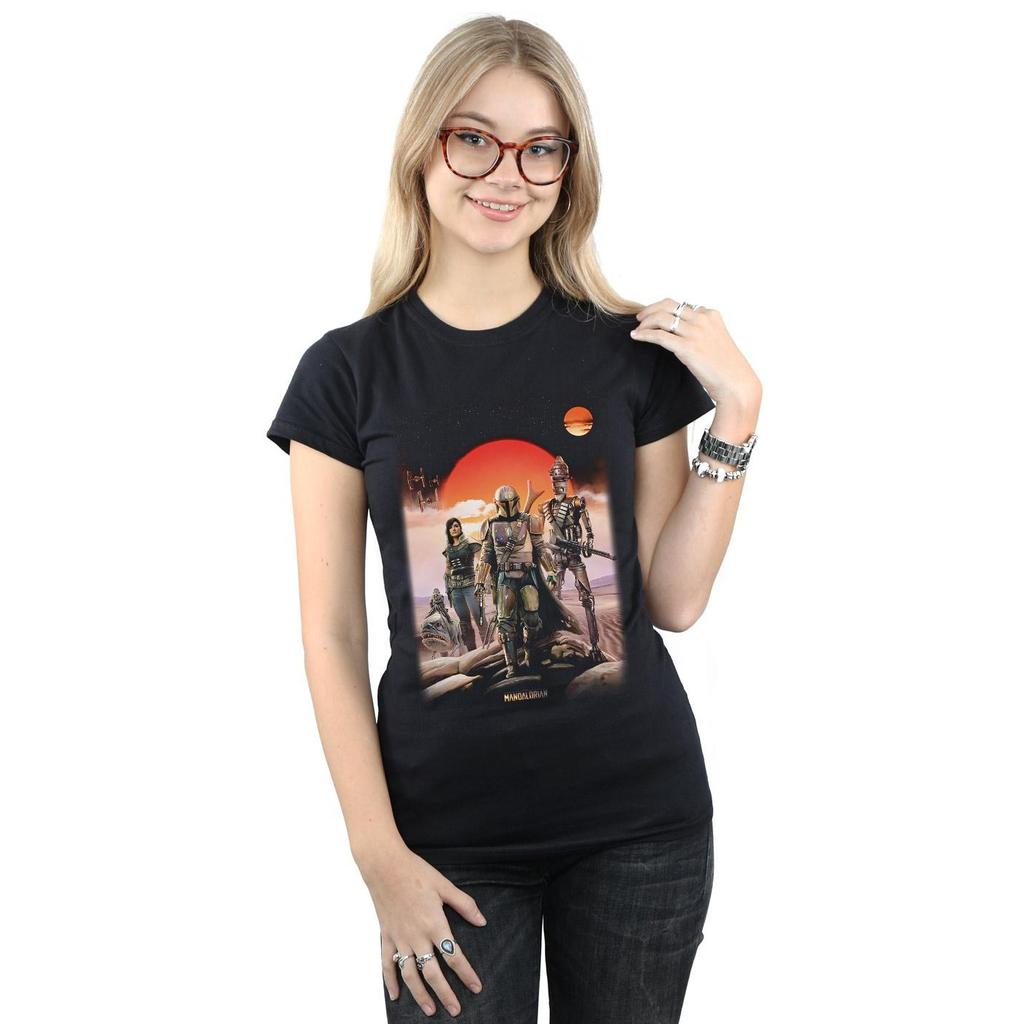 STAR WARS Womens/Ladies The Mandalorian Warriors Cotton T-Shirt