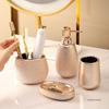 Rose Gold Ceramic Wash Bathroom Accessories Set Hotel Bathroom Wash Soap Set Dish Lotion Bottle Mouth Wash Cup Toothbrush Holder