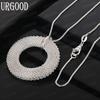 925 Sterling Silver Simple Mesh Circular Necklace - Stylish Evening Jewelry